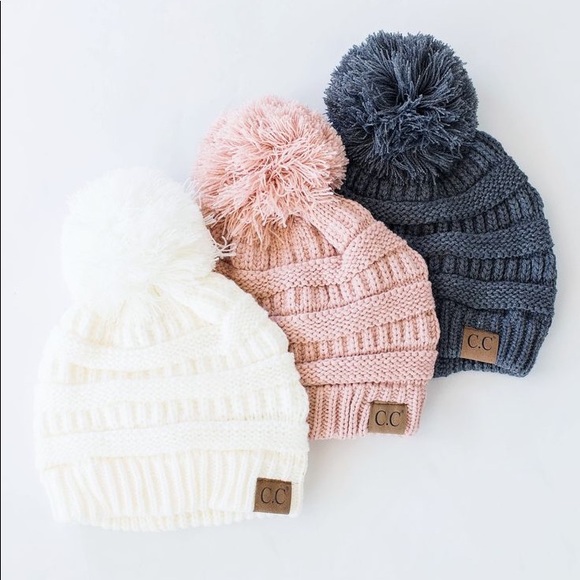 C.C Accessories - Pink CC Pom Beanie